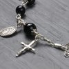 Black onyx and sterling silver rosary bracelet