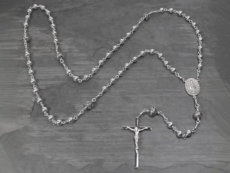 Sterling silver rosary with Bali beads