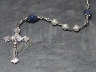 Freshwater Pearl & Blue Kyanite Rosary