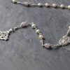 Freshwater Pearl and Kunzite rosary beads
