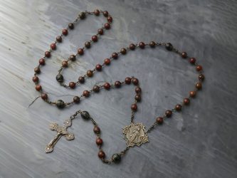 Large Divine Mercy Poppy Jasper & Kambaba Jasper Rosary