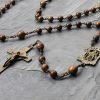 Large St Joseph Coconut Wood Rosary Beads