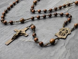 Large Saint Joseph Coconut Wood Rosary