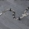 Madonna and Child Onyx and Silver Rosary