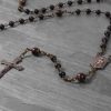 Coconut Wood Rosary in Bronze