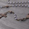Hand Made Angel Stone and Bronze Rosary in Bronze