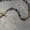 Moss Agate & Tanzanite Bronze Rosary Hand-Made