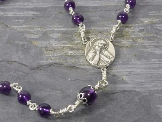 Hand-Made Amethyst and Sterling Silver Rosary