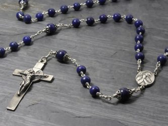 Large Lapis Lazuli & Sterling Silver Rosary