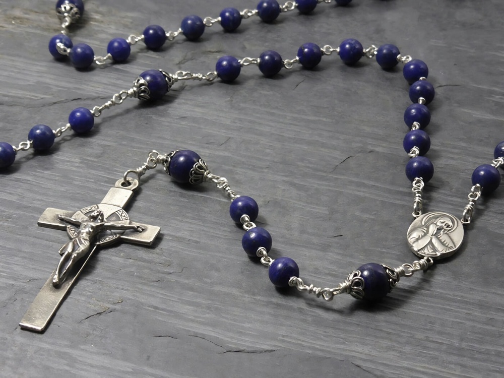 Large Lapis Lazuli & Sterling Silver Rosary