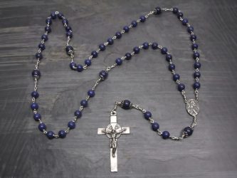 Large Lapis Lazuli & Sterling Silver Rosary