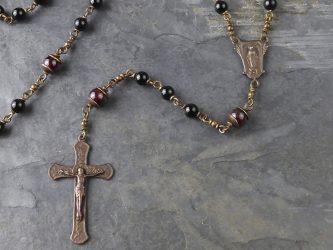 Hand=Made Onyx & Garnet Rosary