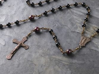 Hand=Made Onyx & Garnet Rosary