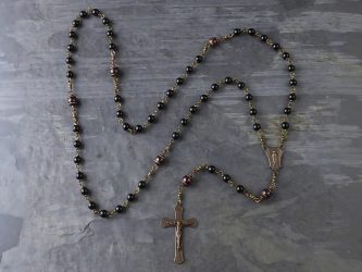Hand=Made Onyx & Garnet Rosary
