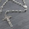 Large Sterling Silver Silver Rosary Beads