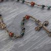 Hand-Made Bloodstone & Carnelian Rosary in Bronze