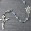 Holy Trinity Aquamarine Sterling Silver Rosary Hand Built
