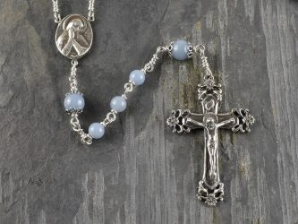 Hand Made Angel Stone & Sterling Silver Rosary