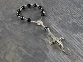 Extra Large Black Tourmaline Single Decade Rosary Hand-Made