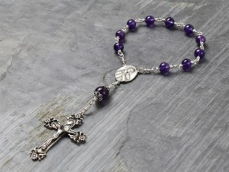 Amethyst Single Decade Rosary in Sterling Silver
