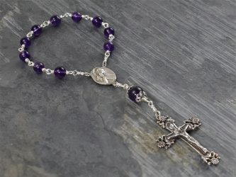 Amethyst Single Decade Rosary in Sterling Silver