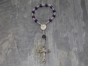 Amethyst Single Decade Rosary in Sterling Silver