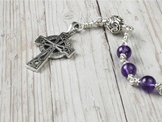 Amethyst & Bali Bead Sterling Silver Rosary