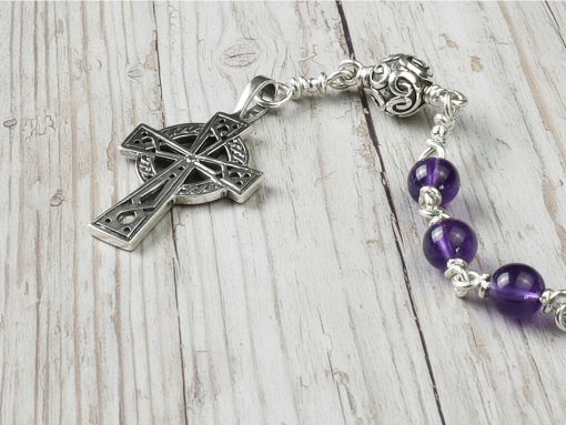 Amethyst & Bali Bead Sterling Silver Rosary