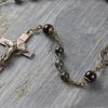 Hand-made kambaba jasper, onyx and bronze rosary