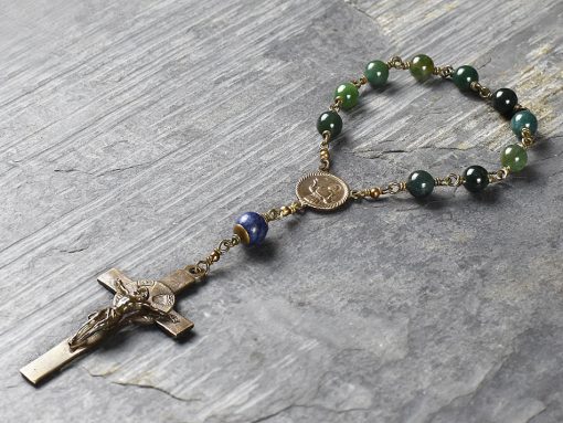 Saint Francis of-Assisi Rosary, hand-made in bronze