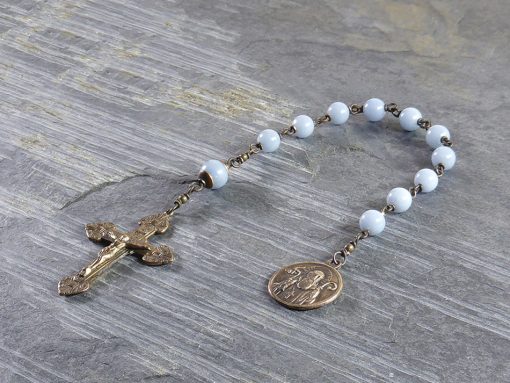 Hand-made saint-benedict-angel-stone-rosary